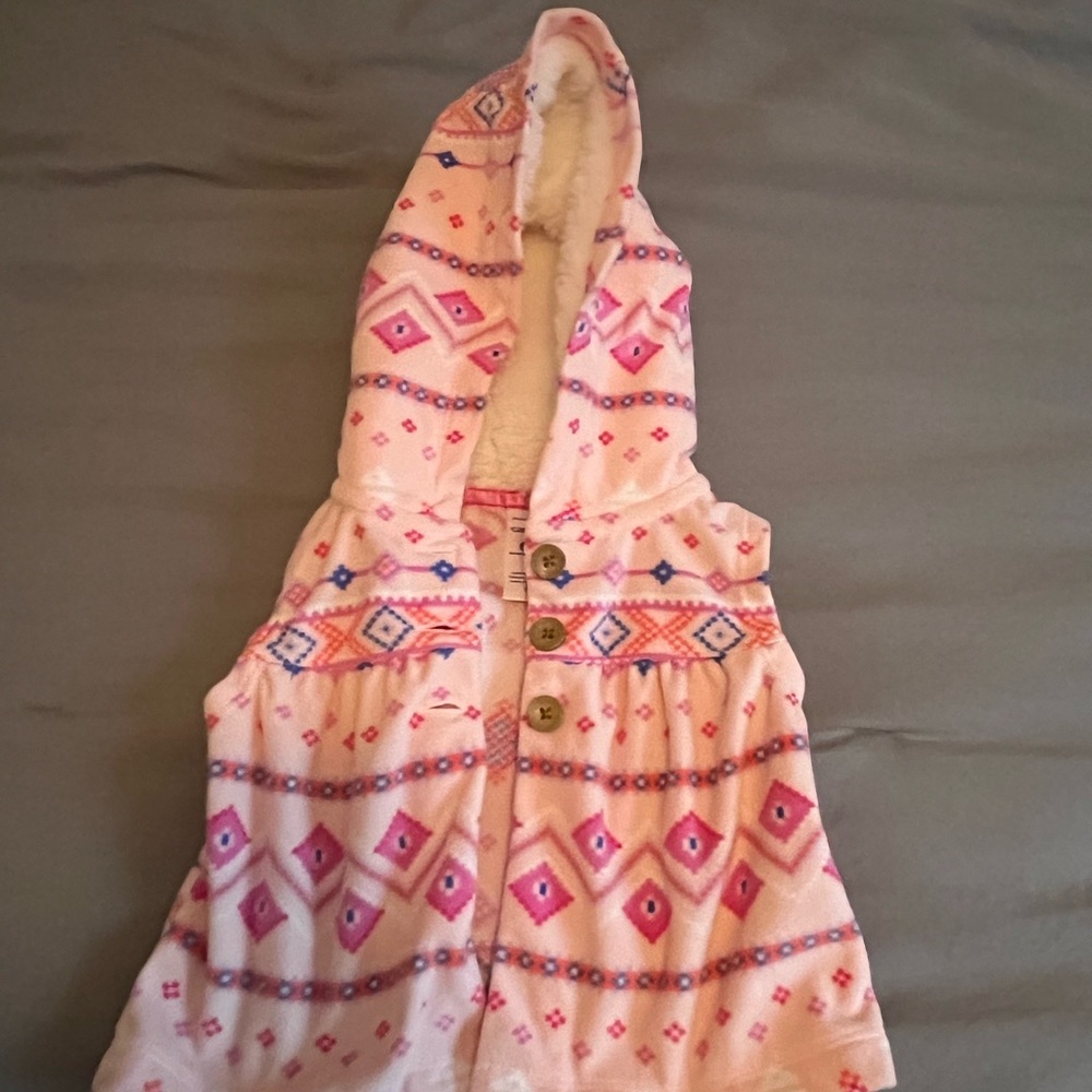 Baby girl multi color fleece vest